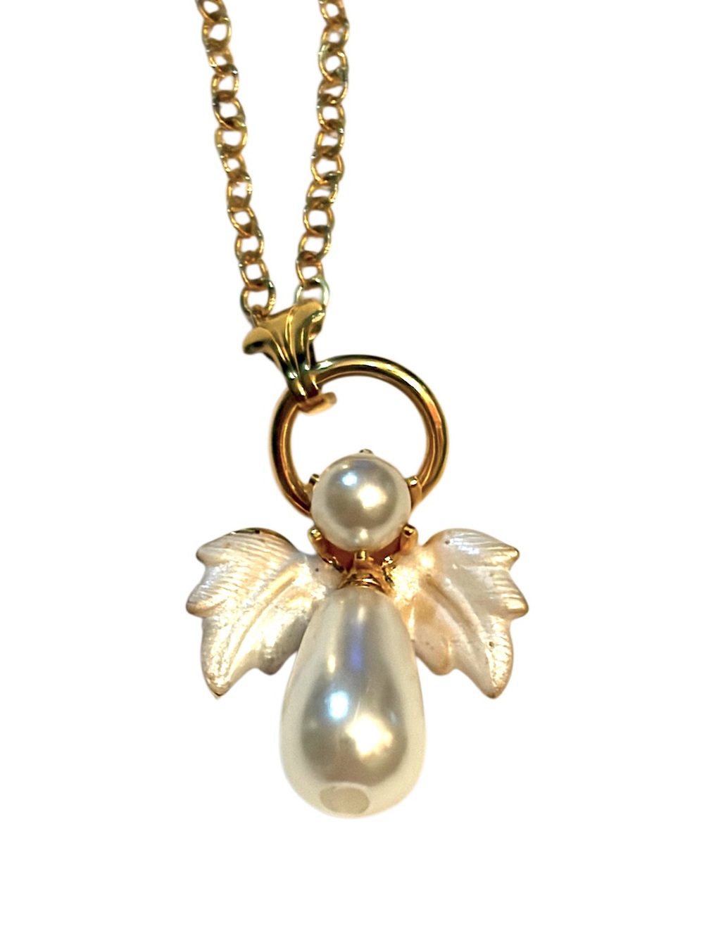 Vintage Angel Necklace Gold Chain